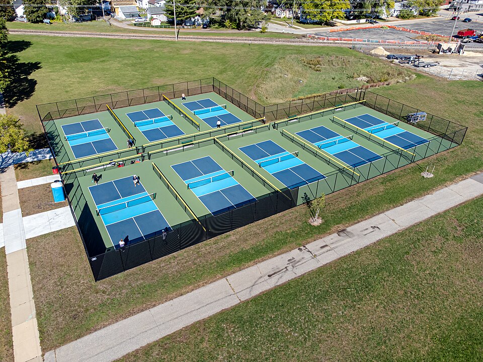 Players at a Provo pickleball court